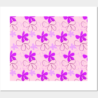 Pink, lilac, flower, flowers, floral, floral arrangement, spring, summer, seamless, pattern Posters and Art